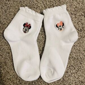 White Minnie Mouse Ankle Socks with Bows